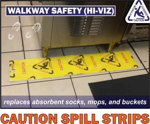 high-visibility caution spill